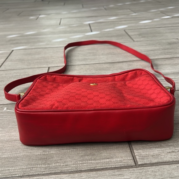 Vintage Gucci Red Canvas and Leather Crossbody Bag EUC - Picture 4 of 15